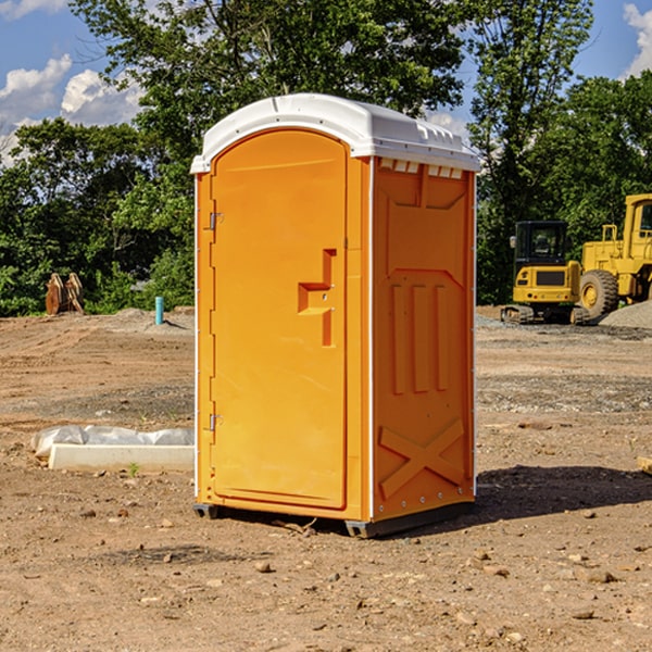 how often are the portable restrooms cleaned and serviced during a rental period in Knowlton